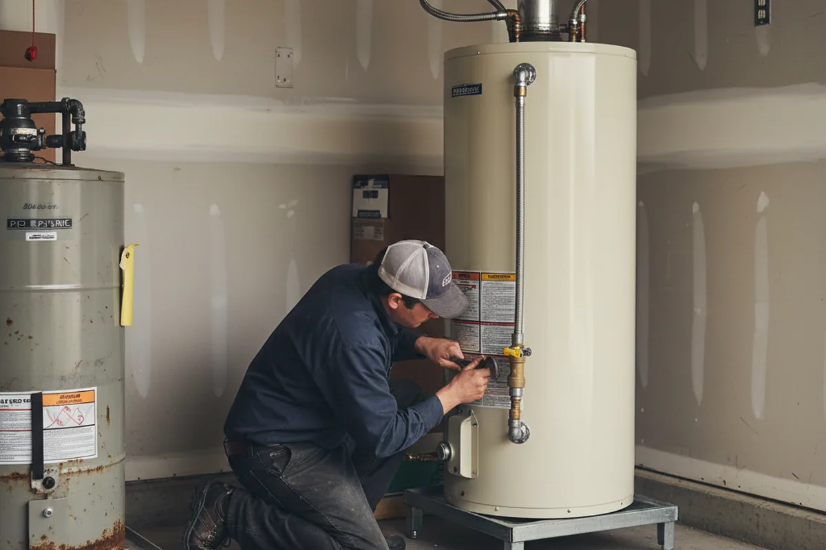 Water heater and shutoff valve replacement in Olmstead